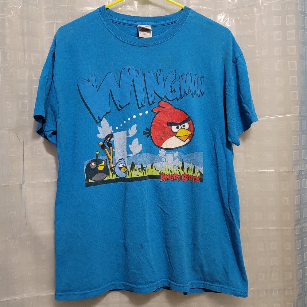 ANGRY BIRDS BLUE "WINGMAN" SHORT SLEEVE GRAPHIC T-SHIRT